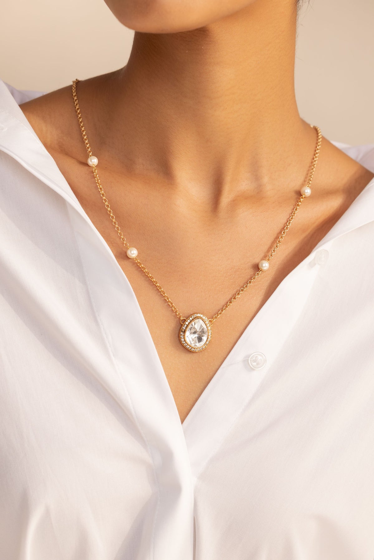 Saher Polki Pendant Set