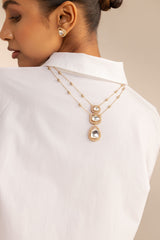 Trayi Polki Pendant Set