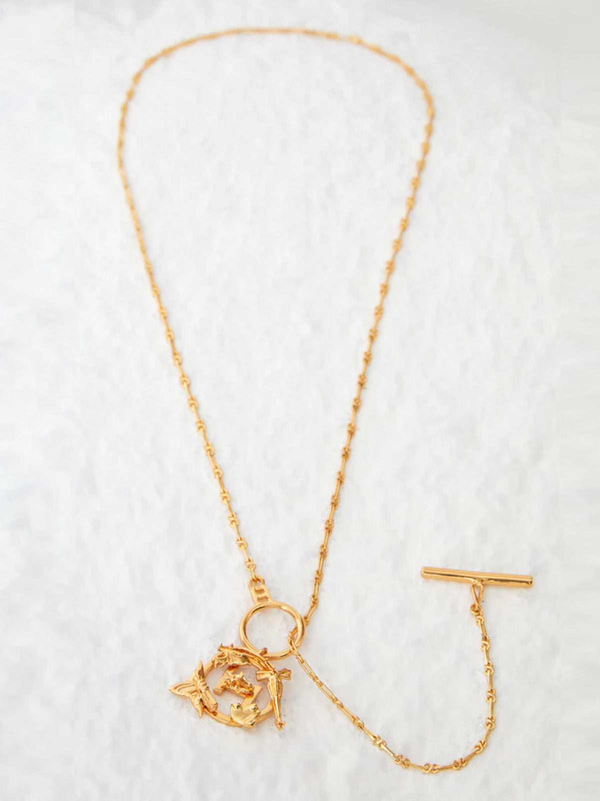 Sonakshi Sinha in O.H. Mini Monogram Pendant