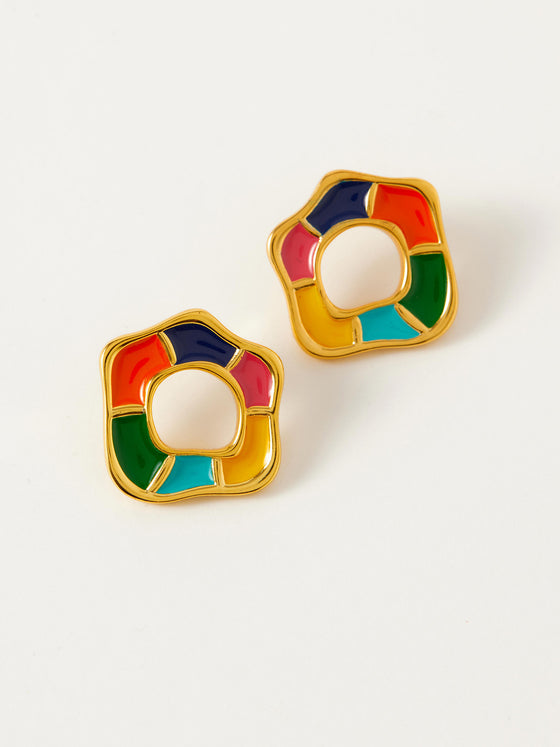 Multicolor Circular Studs