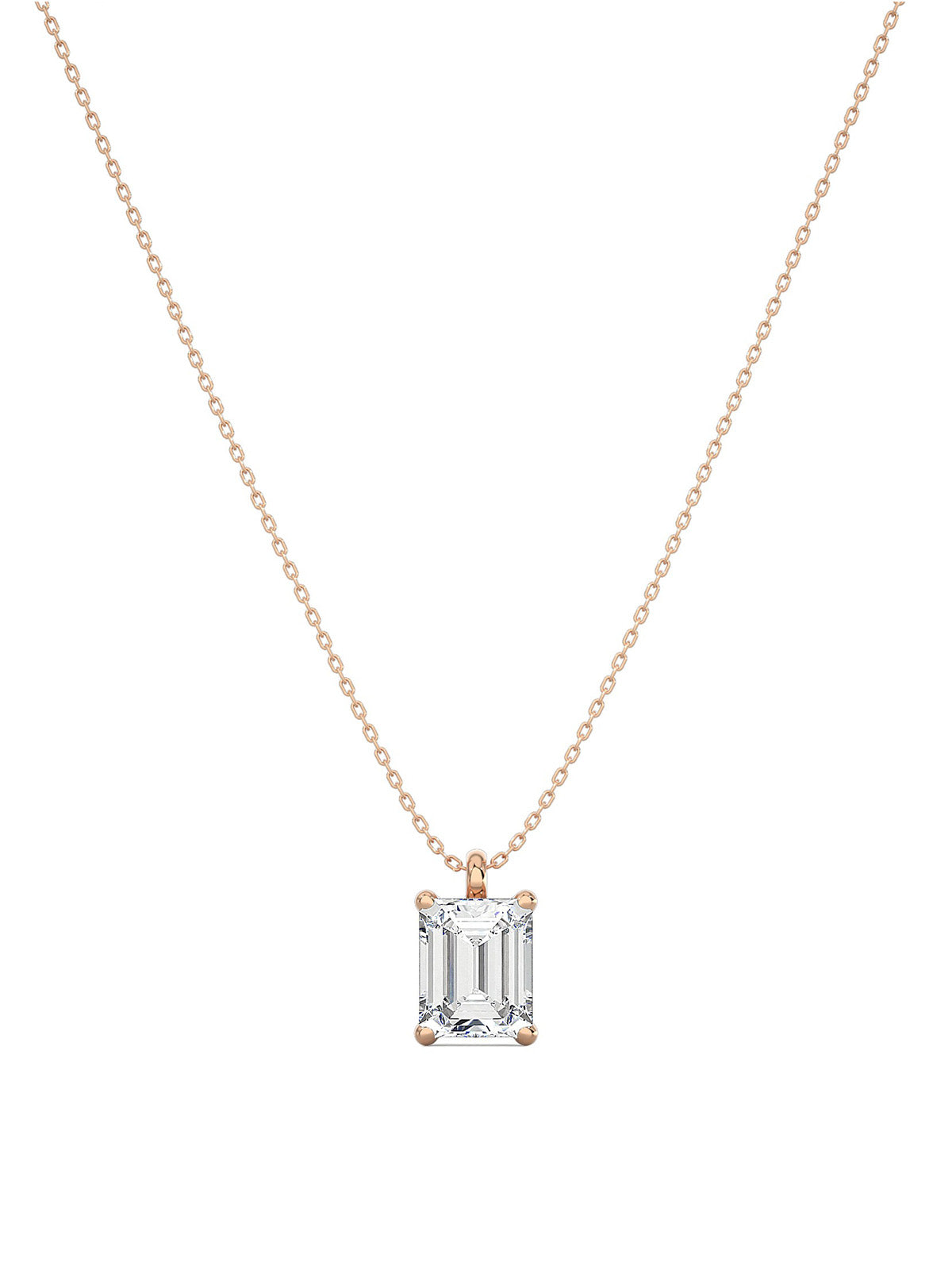Emerald Cut Solitaire Necklace