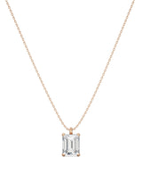 Emerald Cut Solitaire Necklace