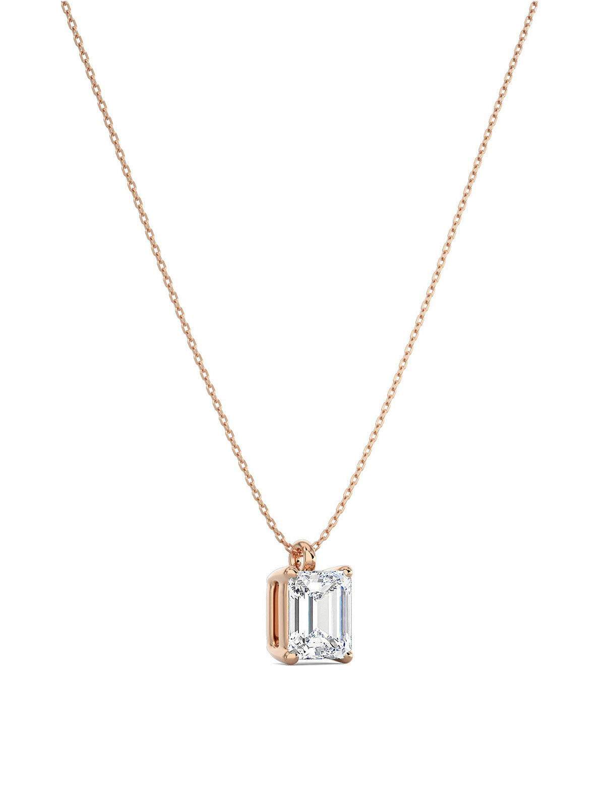 Emerald Cut Solitaire Necklace