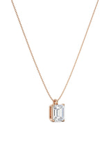 Emerald Cut Solitaire Necklace