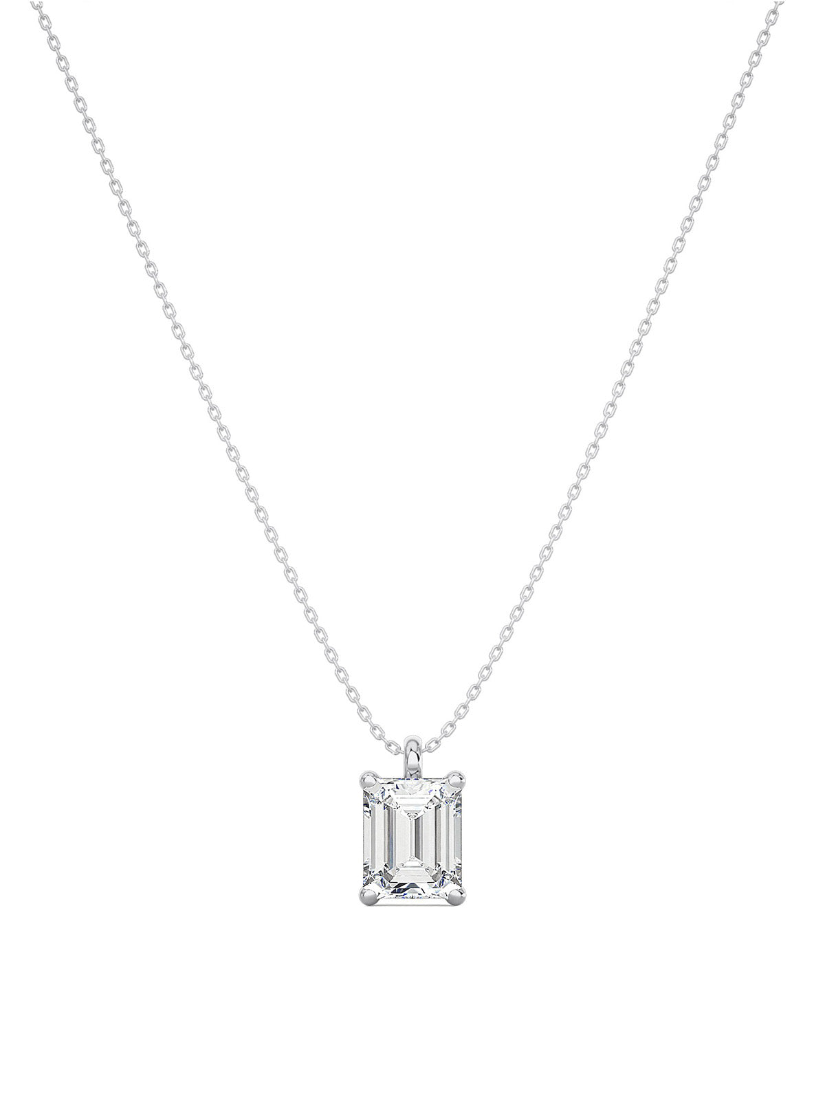 Emerald Cut Solitaire Necklace