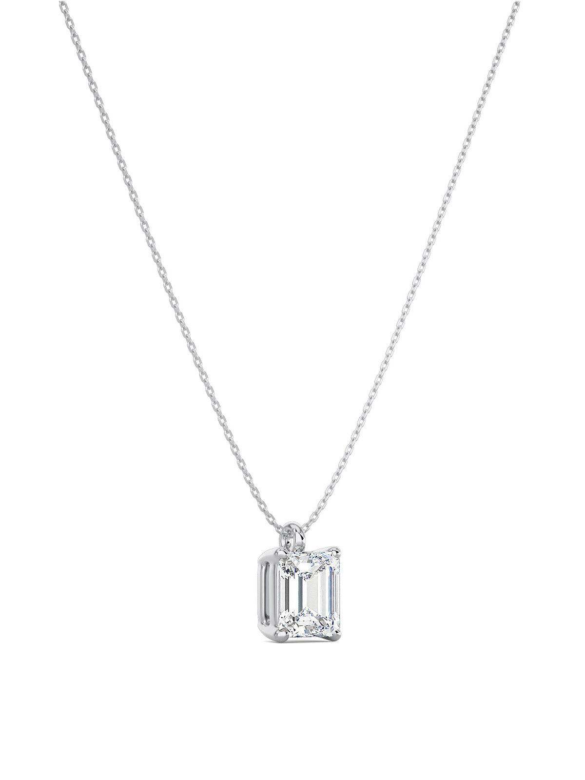 Emerald Cut Solitaire Necklace
