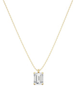 Emerald Cut Solitaire Necklace