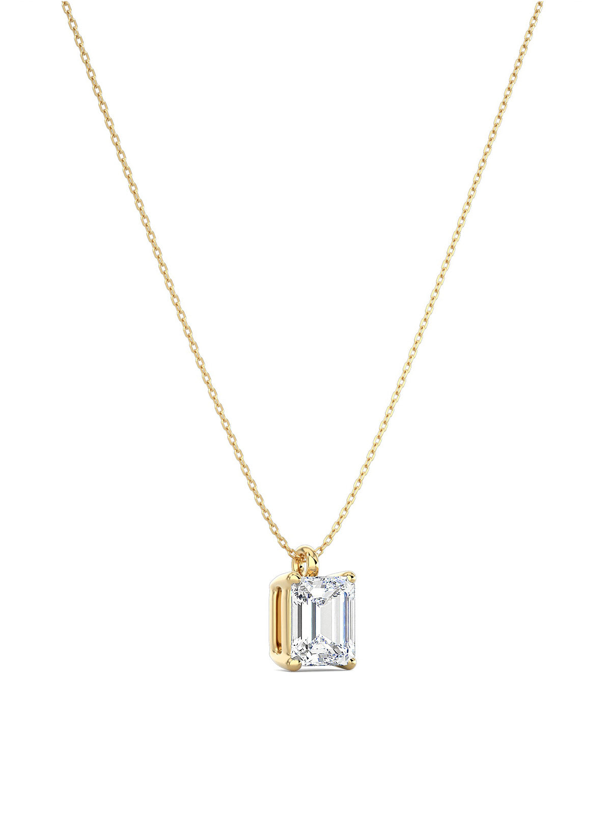 Emerald Cut Solitaire Necklace