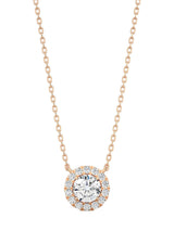 Round Diamond Halo Necklace
