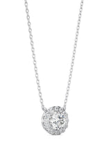 Round Diamond Halo Necklace