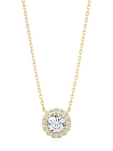 Round Diamond Halo Necklace