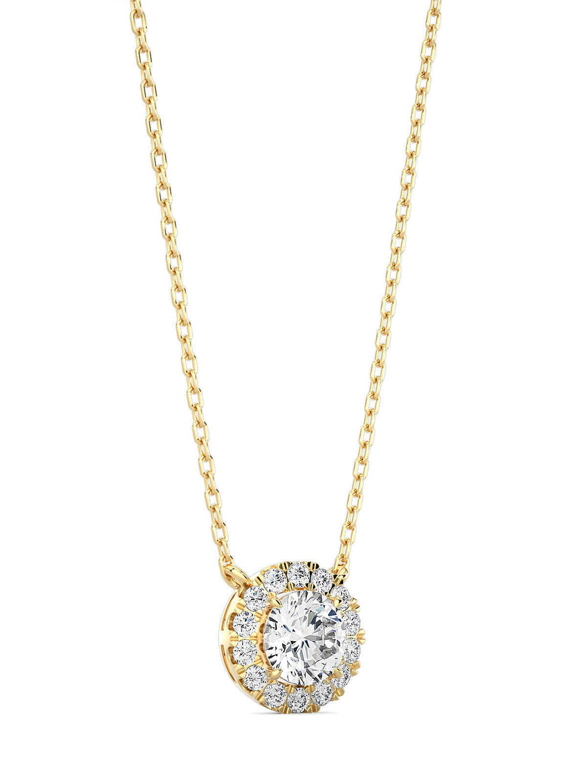 Round Diamond Halo Necklace