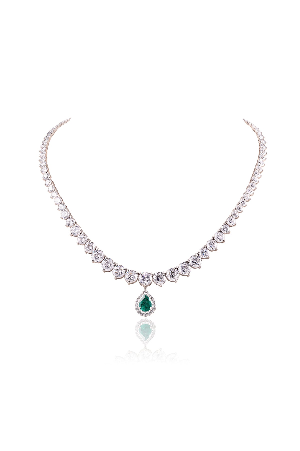 Multi Stone Drop Pendant Necklace