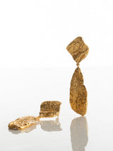 Beaten Gold Drop Earrings