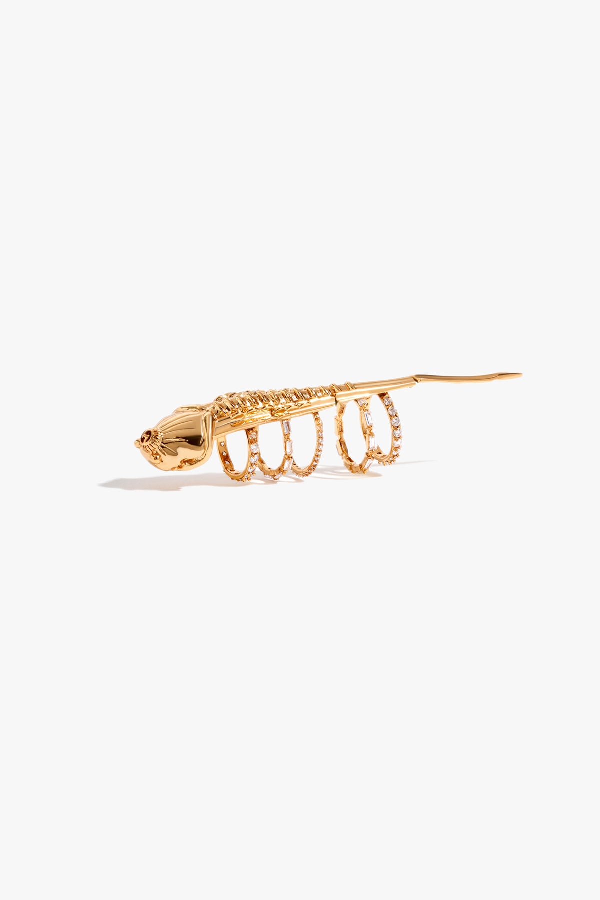 Gold Plated Sculptural Claw Statement Ring