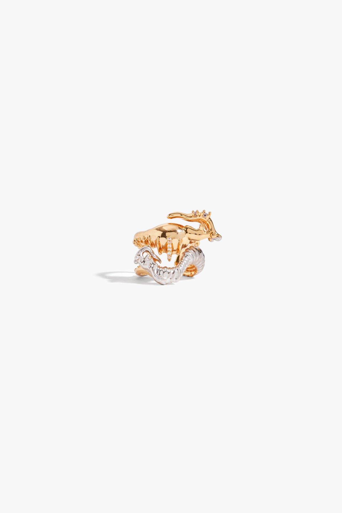 Dual Tone Gold Plated Arc Ring