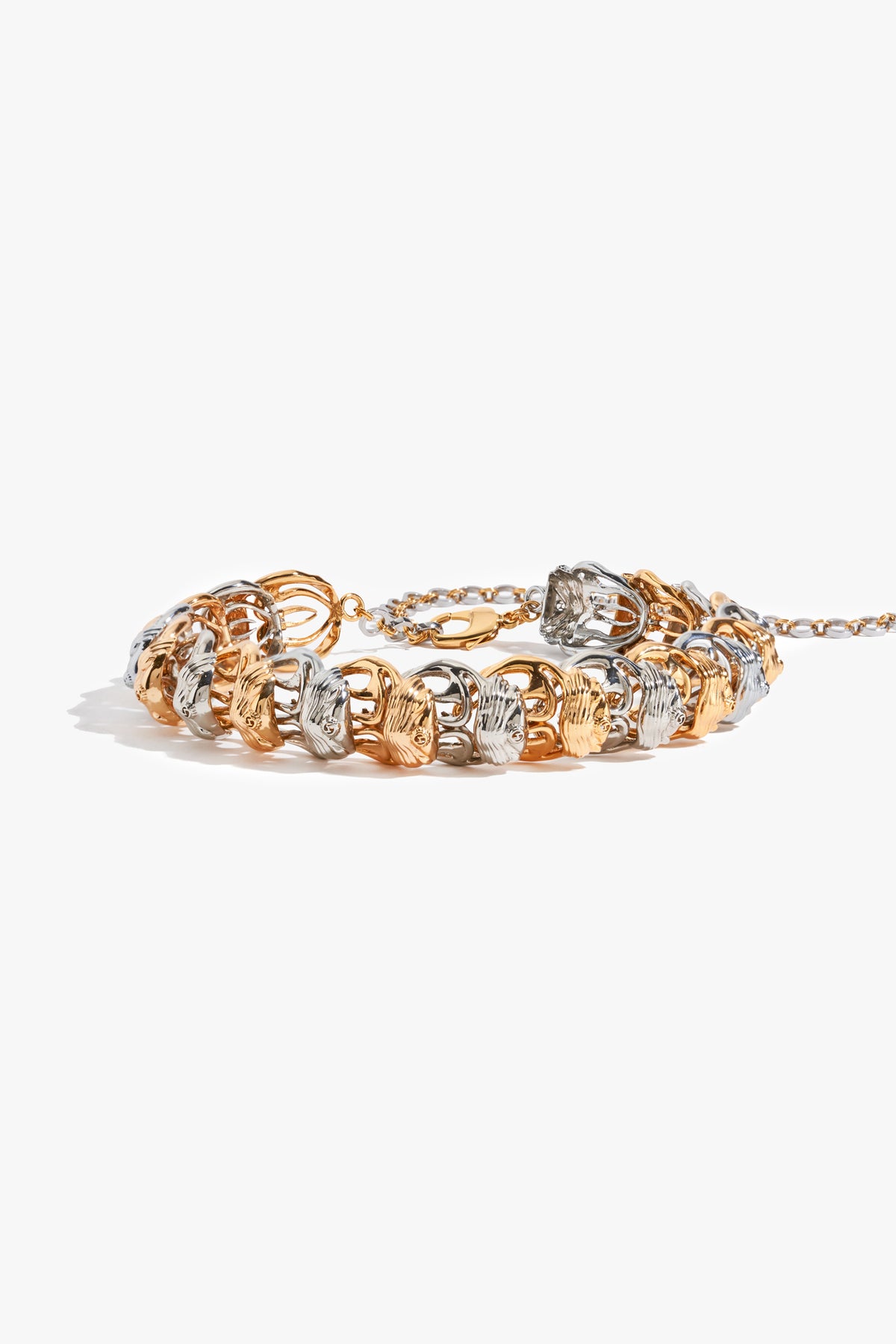 Dual Tone Gold Plated Statement Collar Necklace