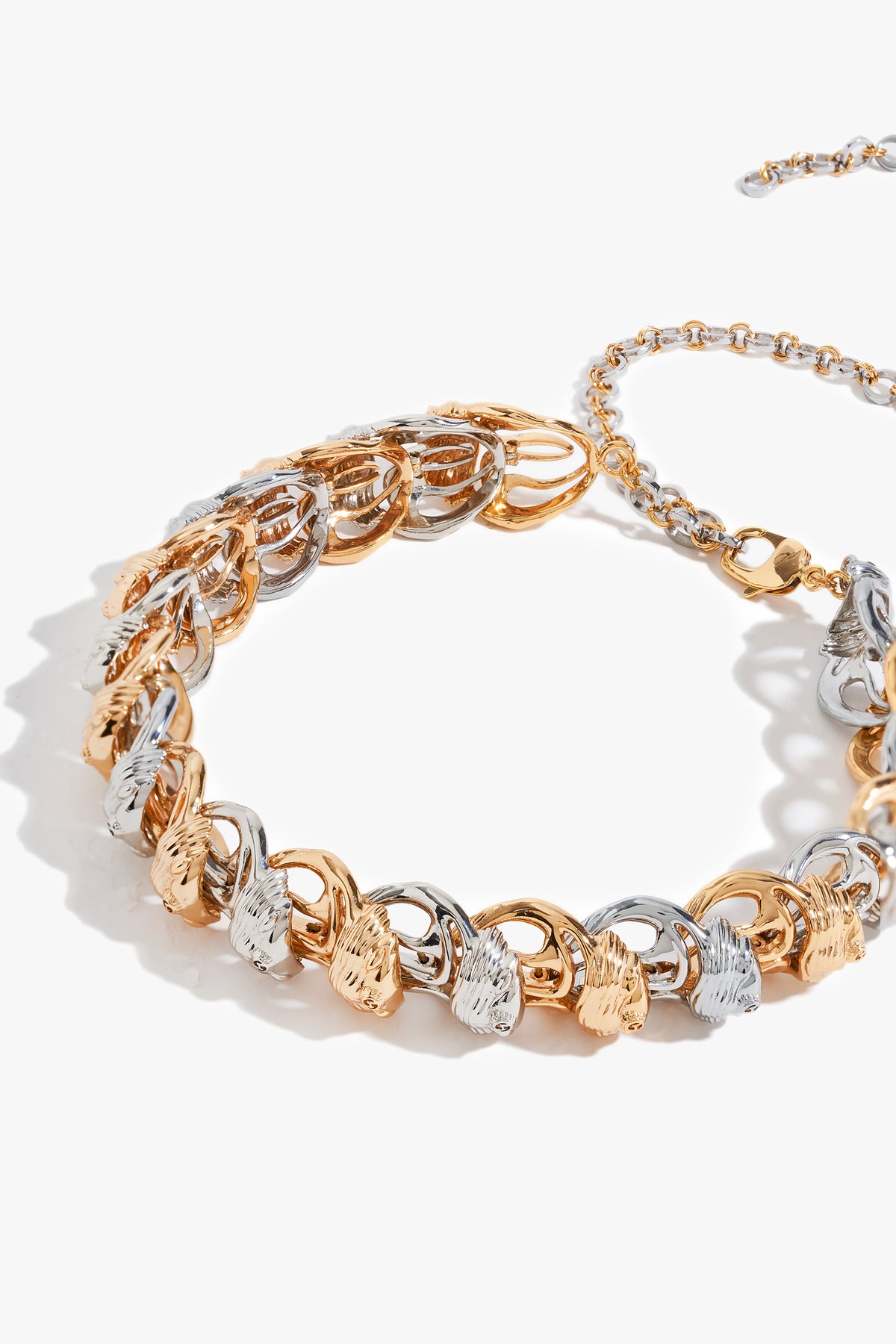 Dual Tone Gold Plated Statement Collar Necklace