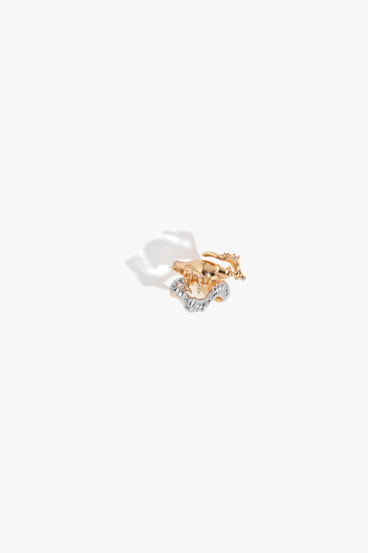 Dual Tone Gold Plated Arc Ring