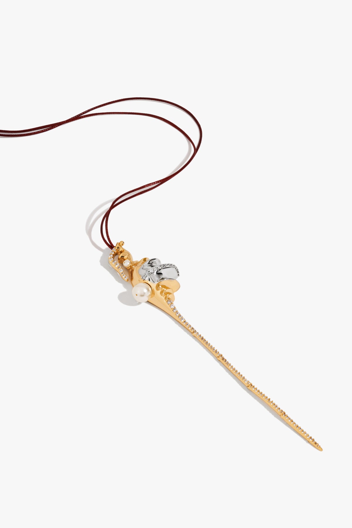 Gold & Silver Tone Statement Cord Necklace