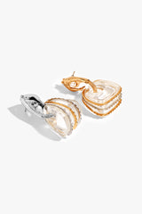 Dual Tone Gold Plated Geometric Drop Earrings