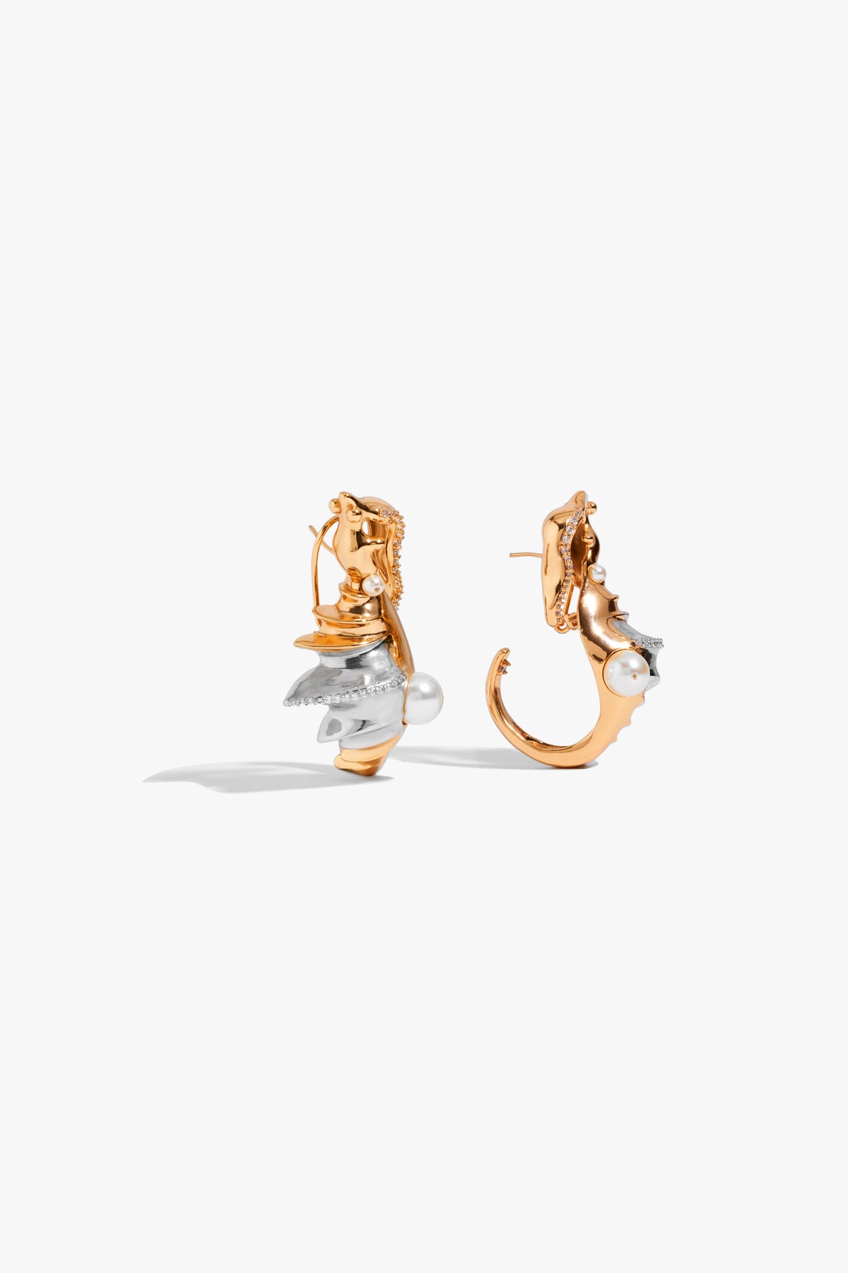 Seanymph Gold Plated Arc Hoop Earrings