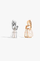 Dual Tone Gold Plated Geometric Drop Earrings