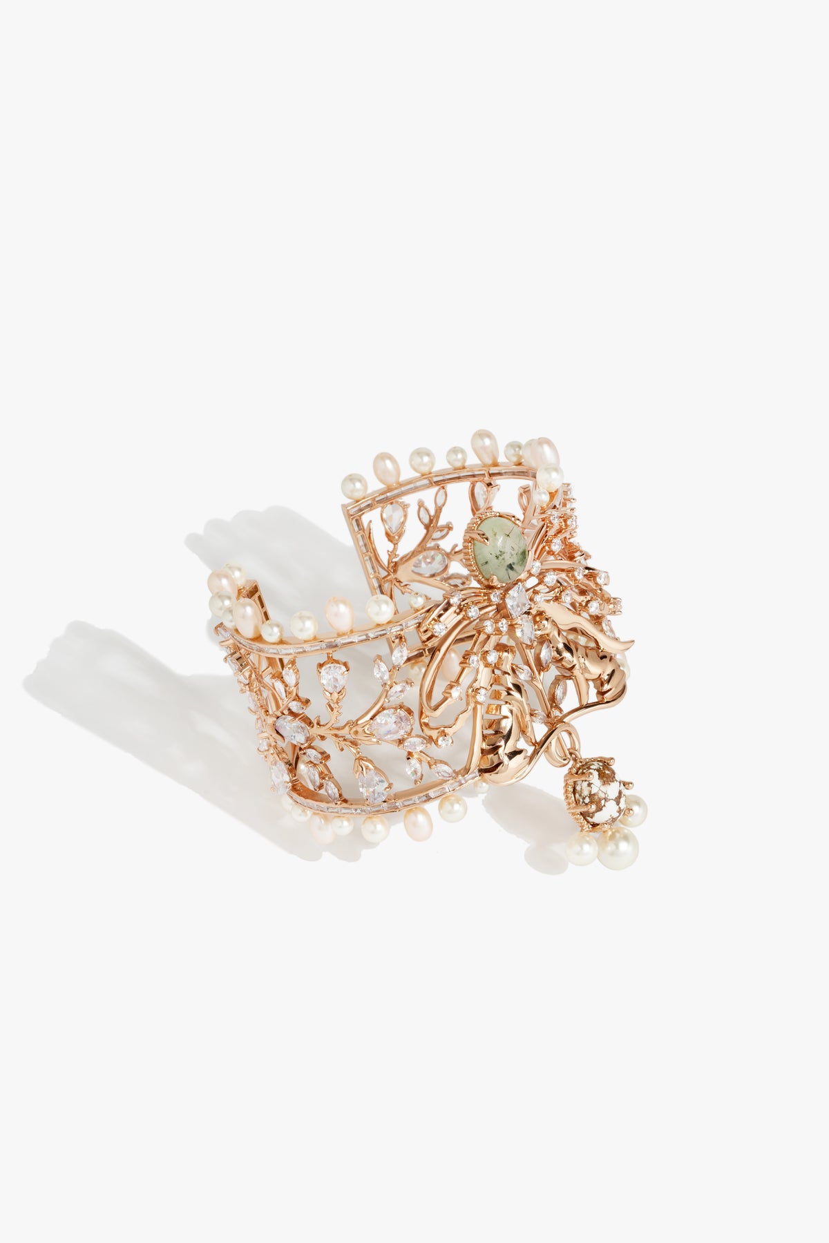 Wild Leopard Prehnite Statement Cuff