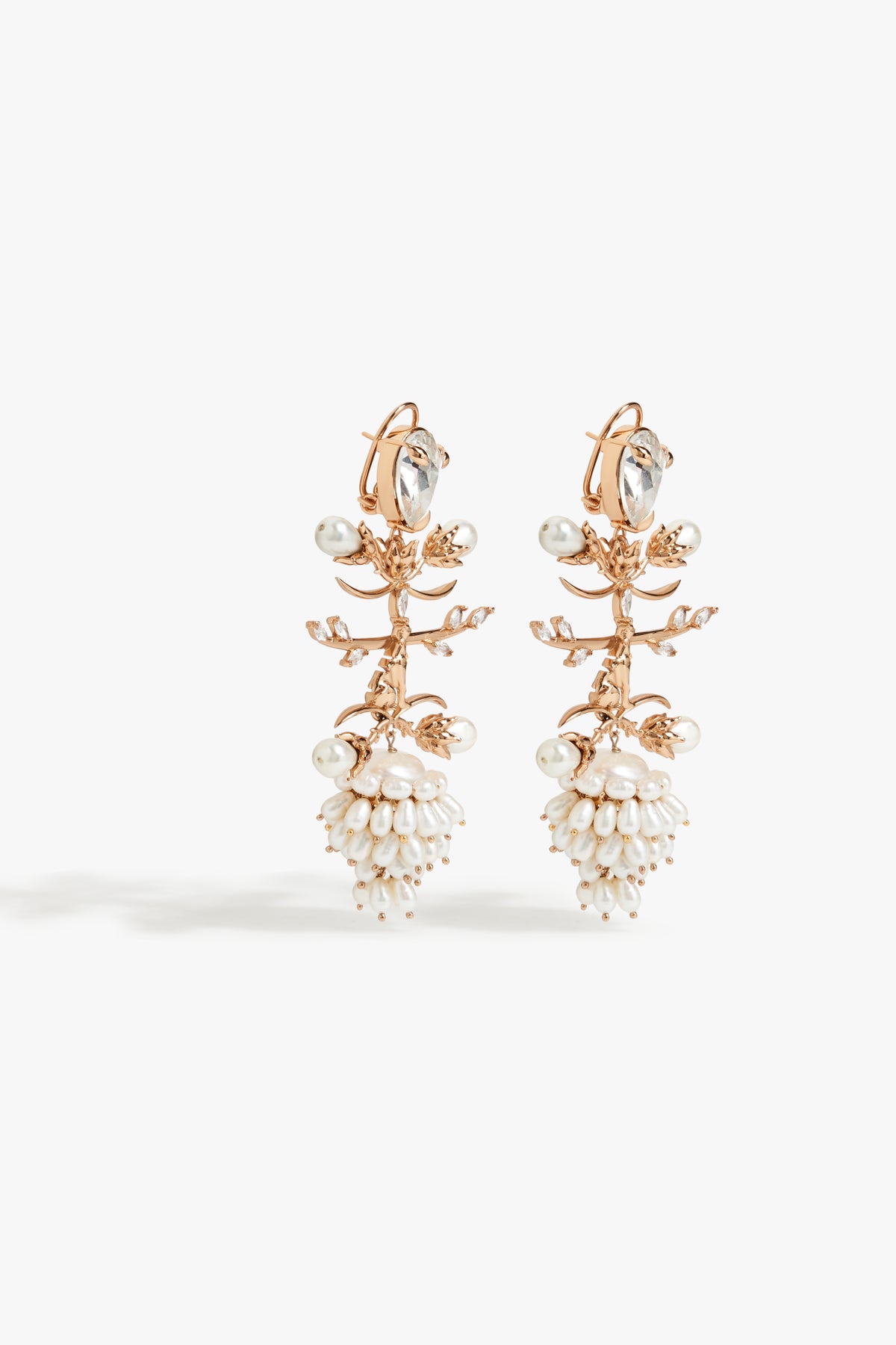 Pearl Crown Statement Earrings