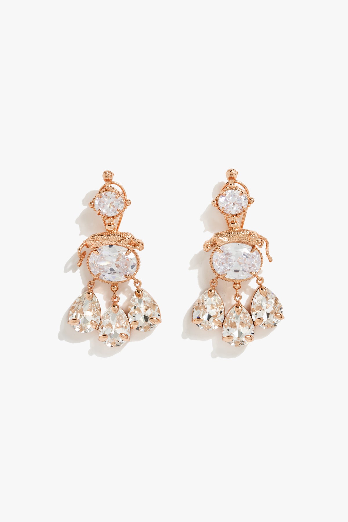 Wild Leopard Crystal Dangle Earrings