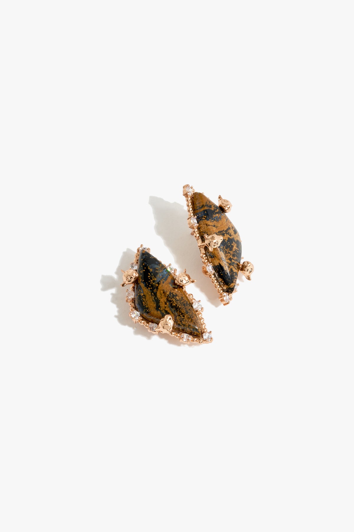 Tri-Leopard Pietersite Stud Earrings