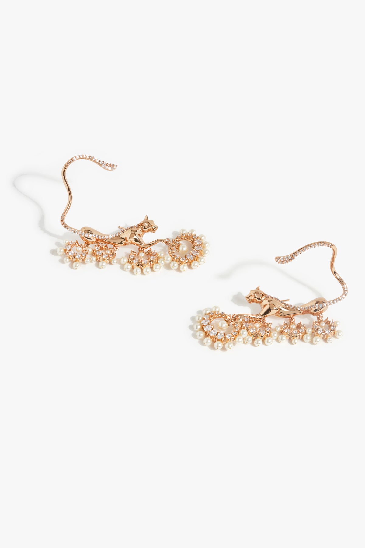 Pearl Veil Leopard Earcuffs