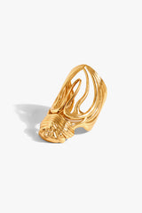 Gold Tone Sculptural Cuff Bracelet