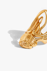 Gold Tone Sculptural Cuff Bracelet