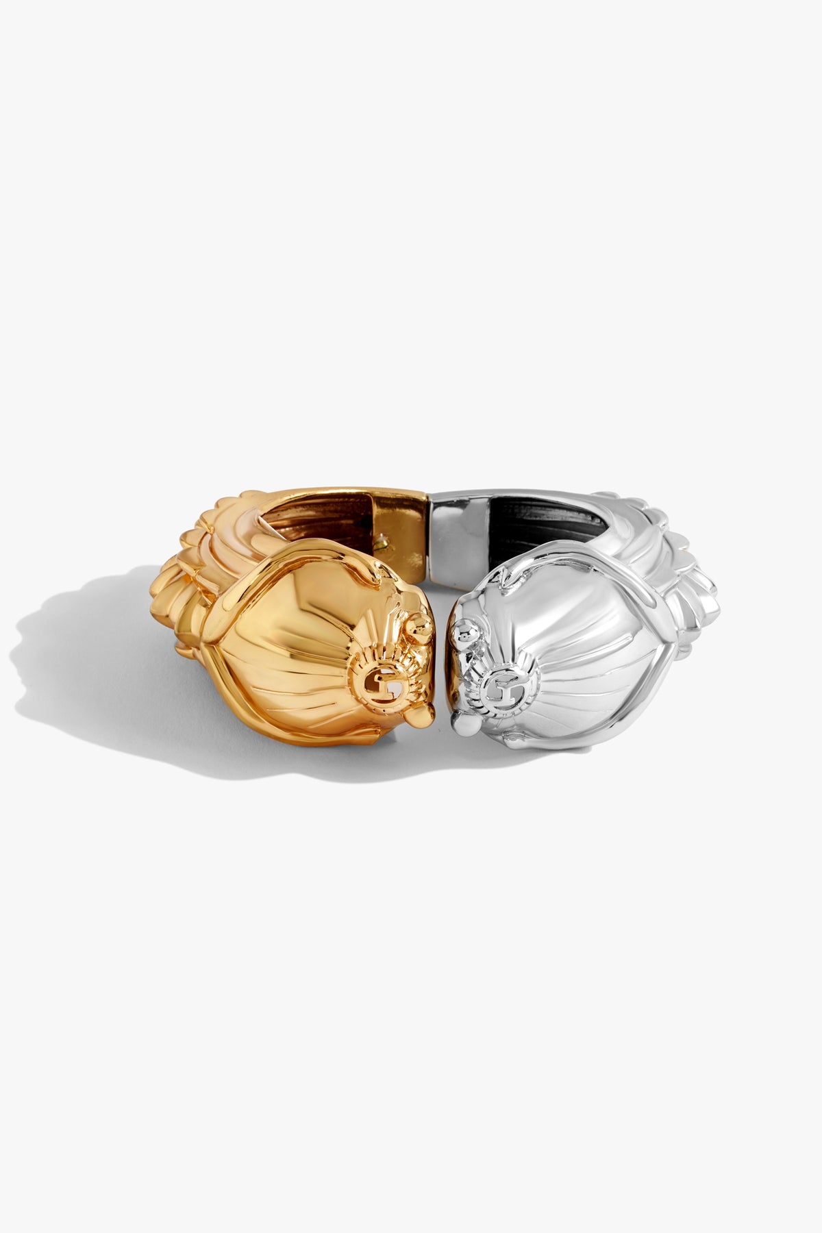 Gold Plated Dual Halo Cuff Bracelet