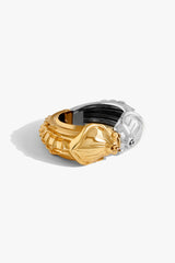 Gold Plated Dual Halo Cuff Bracelet