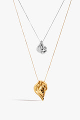 Gold & Silver Tone Layered Medallion Necklace
