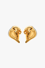 Gold Plated Folded Form Stud Earrings