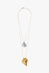 Gold & Silver Tone Layered Medallion Necklace