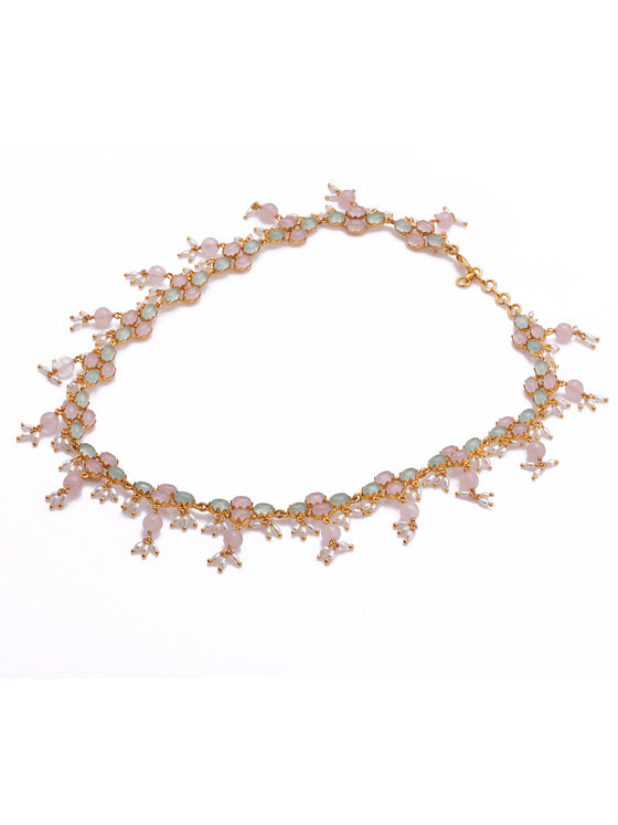 Pink & Blue Dropped Choker