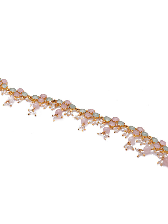 Pink & Blue Dropped Choker