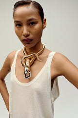 Seris Dual Tone Gold Plated Choker Necklace