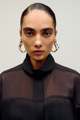 Seanymph Gold Plated Arc Hoop Earrings