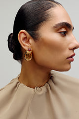 Koko Relic Gold Tone Statement Stud Earrings