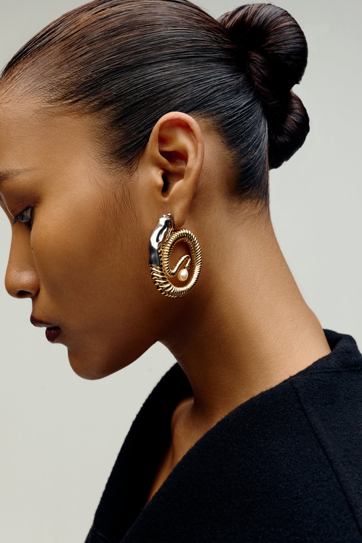 Sereis Concentric Gold Plated Hoop Earrings