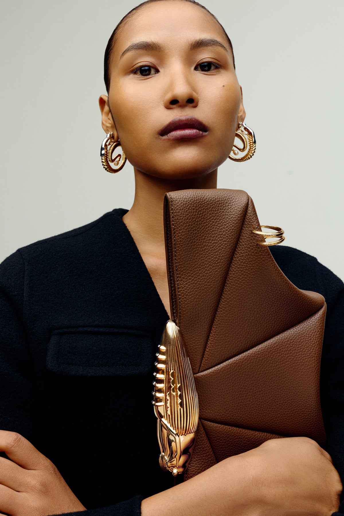 Sereis Concentric Gold Plated Hoop Earrings