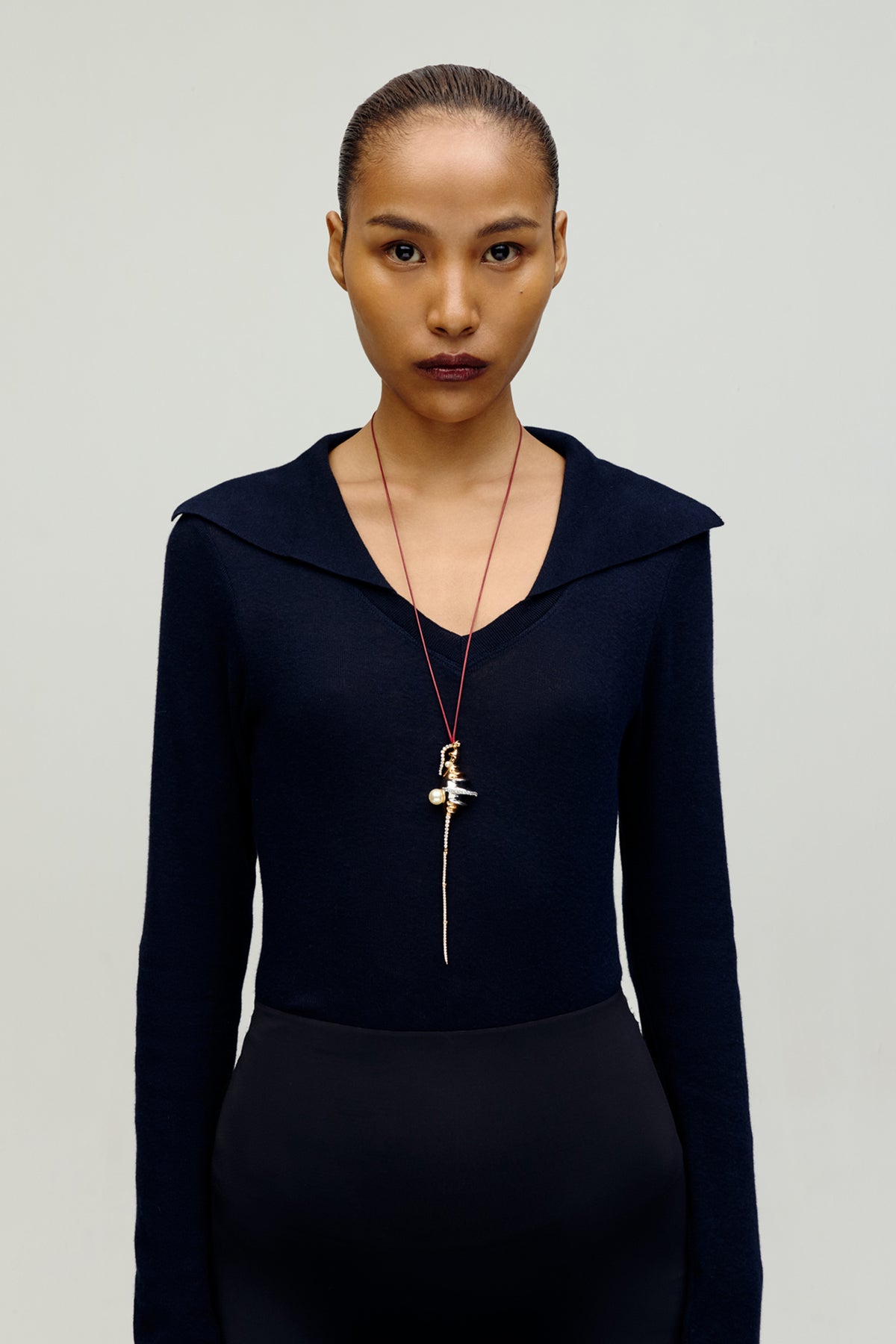 Gold & Silver Tone Statement Cord Necklace