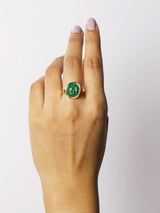 Green Qua Studded Ring