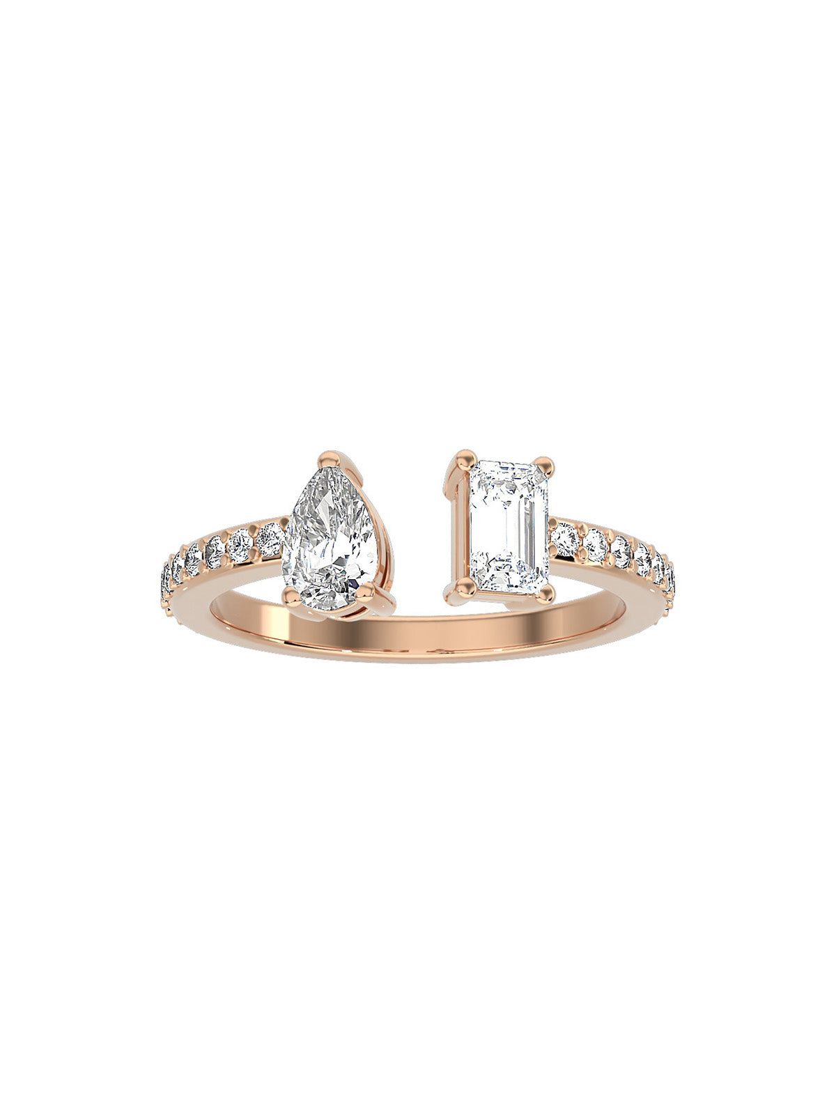 Cuff Dual Diamond Ring