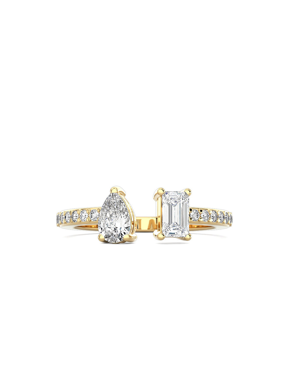Cuff Dual Diamond Ring